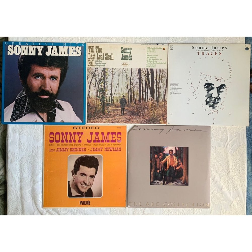 Sonny James Country Vinyl Record LP Lot (5 Records)ABC Collection Traces Others